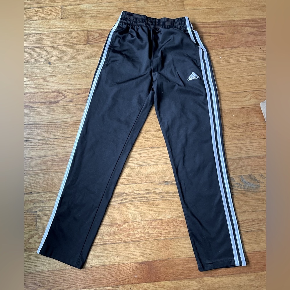 Boys 10-12 Black Adidas track pants